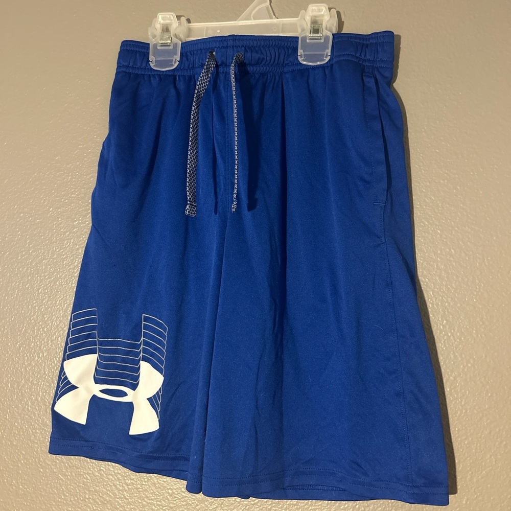 Under Armour Boys Prototype Logo Shorts Royal Blue Youth Large YLG Athletic